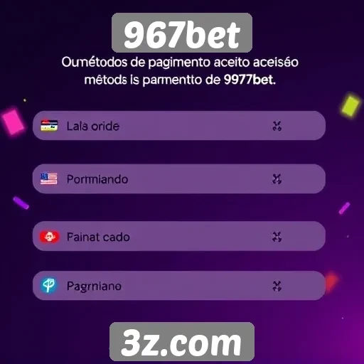 Métodos de pagamento aceitos pelo 967bet